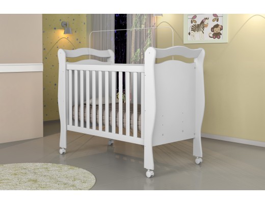 Berço Vira Mini Cama Alvin  J & A Móveis - Cor Branco